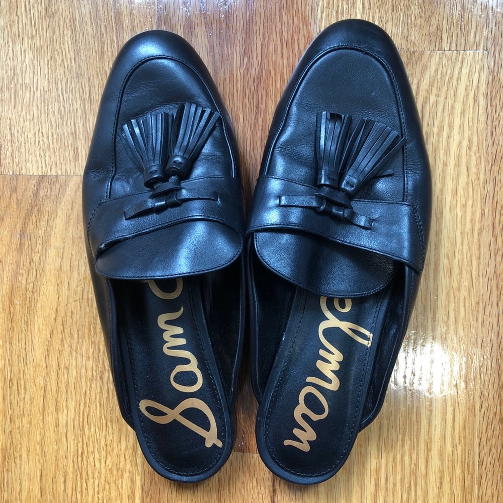 Sam Edelman Black Oxford Leather Mules WORN ONCE
